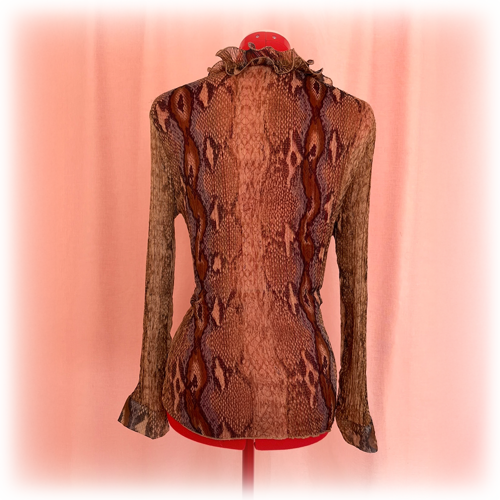 Snake Skin Ruffle Blouse