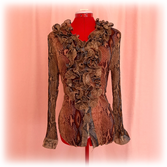 Snake Skin Ruffle Blouse