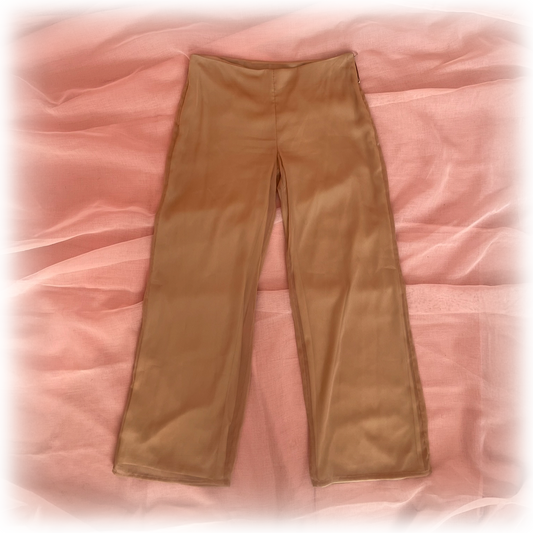 Satin Mid-Rise Pants