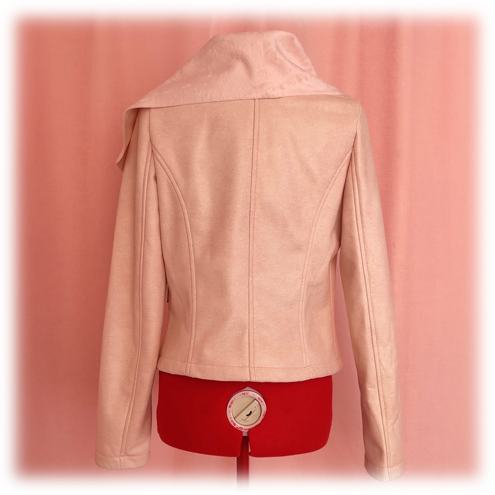Pink Fleece Asymmetric Jacket