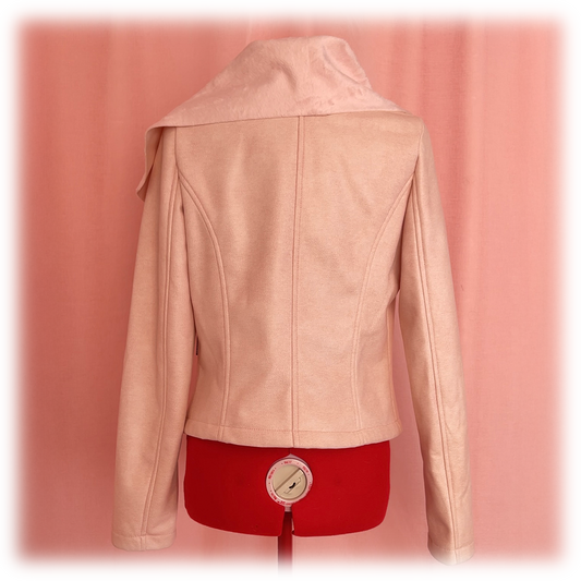 Pink Fleece Asymmetric Jacket