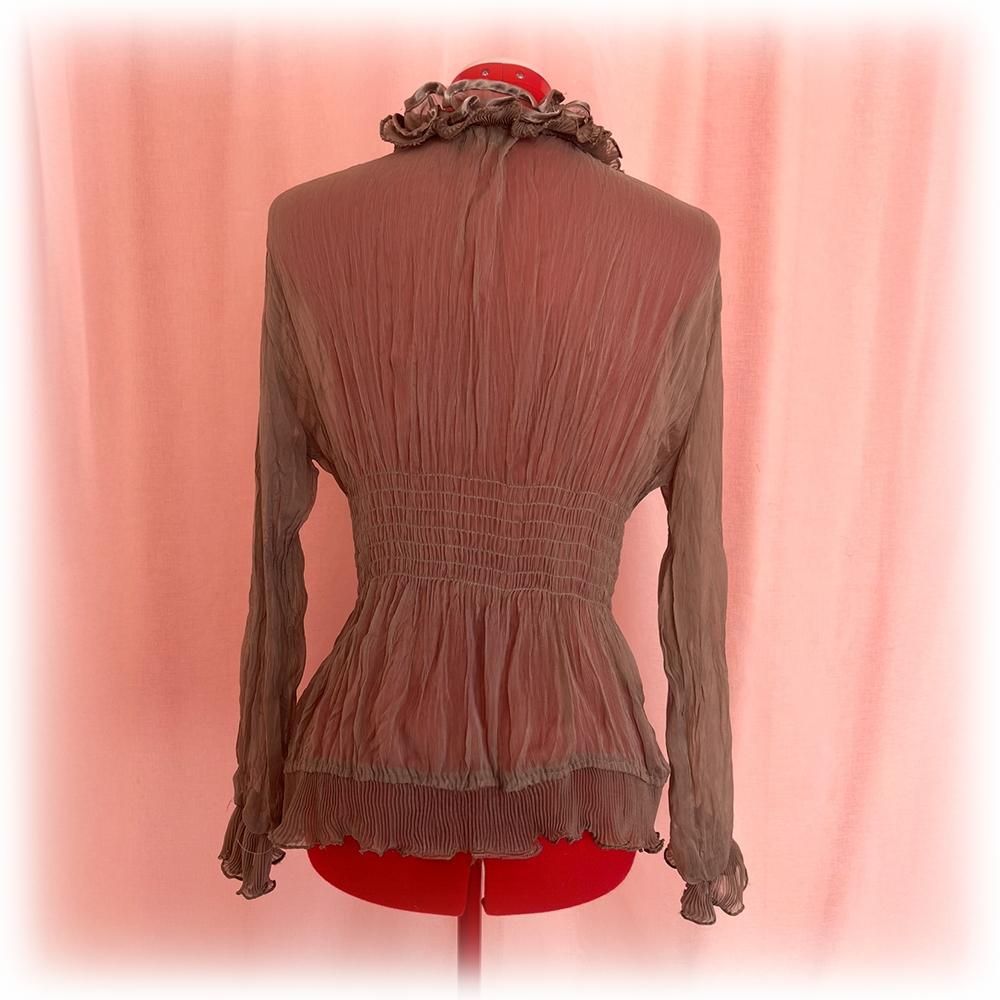 Taupe Ruffle Blouse